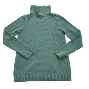 J. Jill Green Cotton/Wool Blend Boucle Oversized Turtleneck Sweater, Size XSP